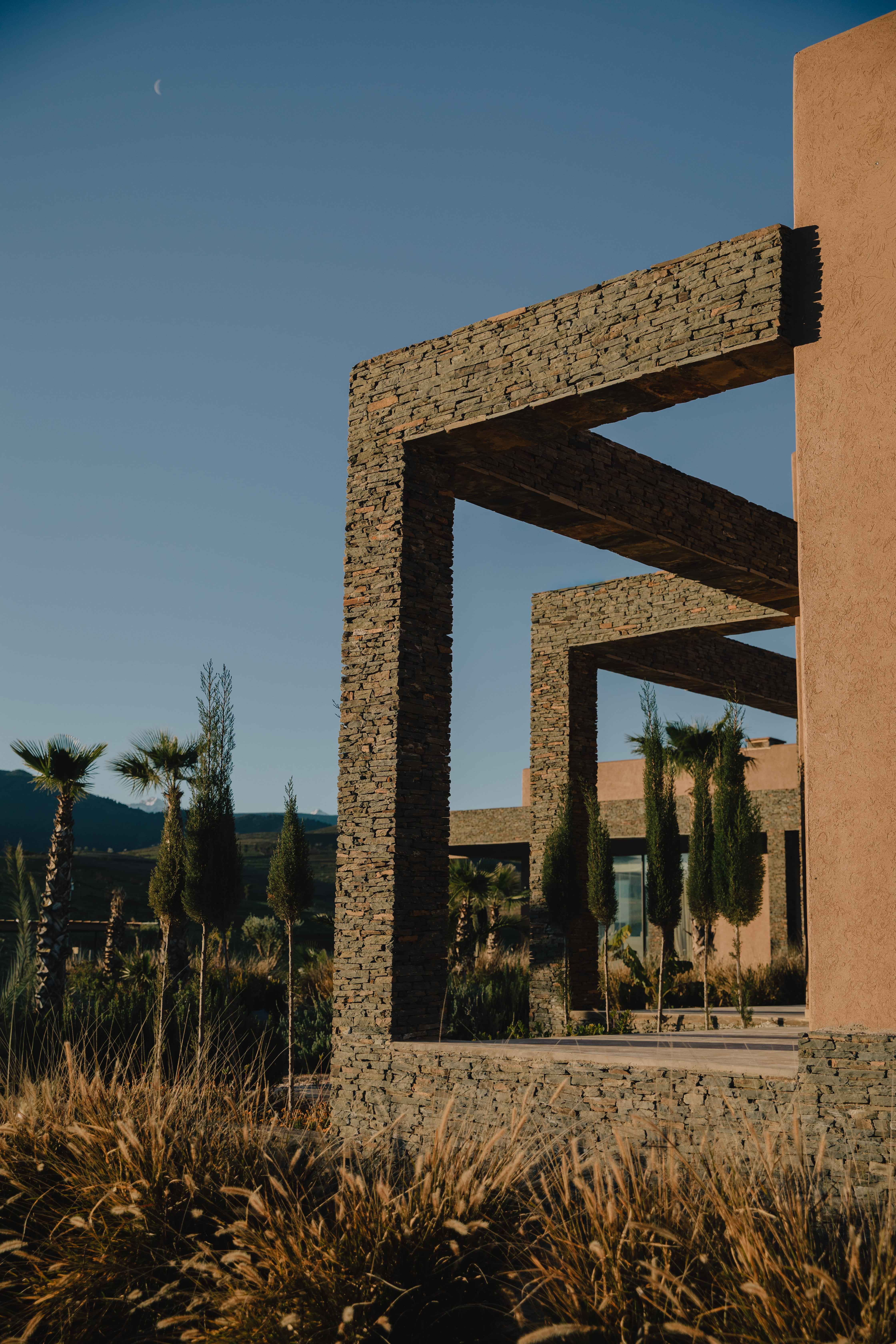 Architecture & volumes — villa privée Z0, Tahannaout, Atlas marocain